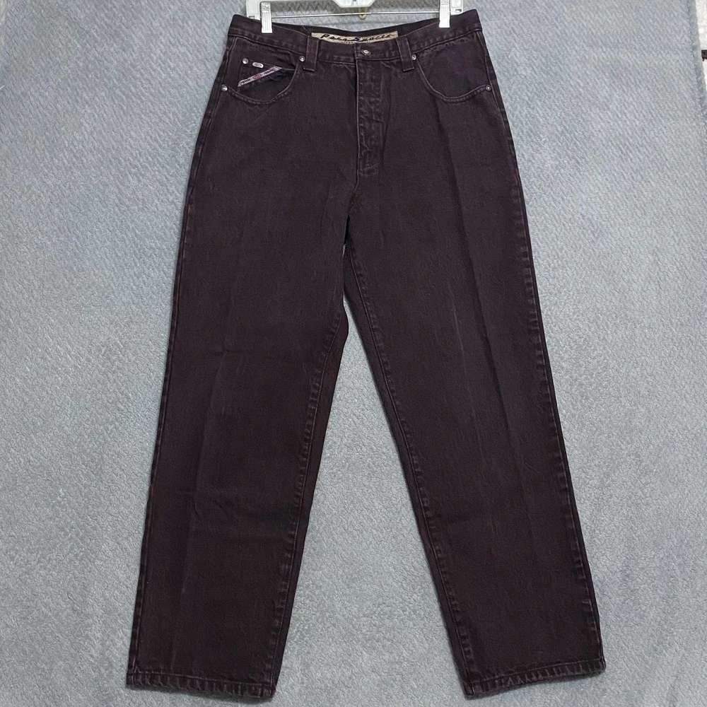 90s Paco Jeans Mens 34x29 Fit 32x29 Baggy Purple Dark Wash Denim Skater Vtg